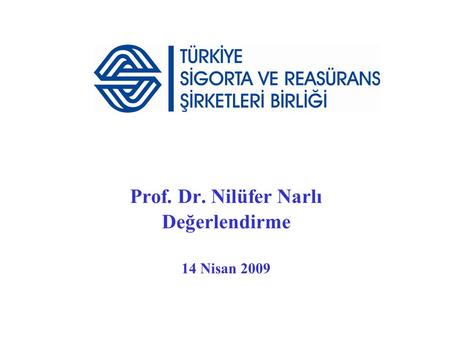 Prof. Dr. Nilüfer Narlı Değerlendirme 14 Nisan 2009.