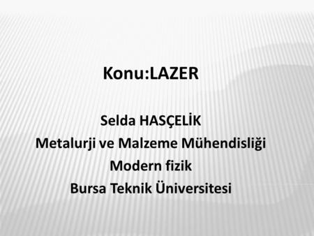 Metalurji ve Malzeme Mühendisliği Bursa Teknik Üniversitesi