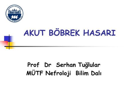Prof Dr Serhan Tuğlular MÜTF Nefroloji Bilim Dalı