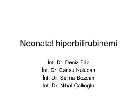 Neonatal hiperbilirubinemi