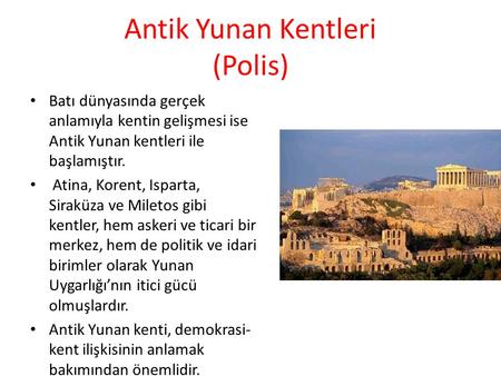 Antik Yunan Kentleri (Polis)