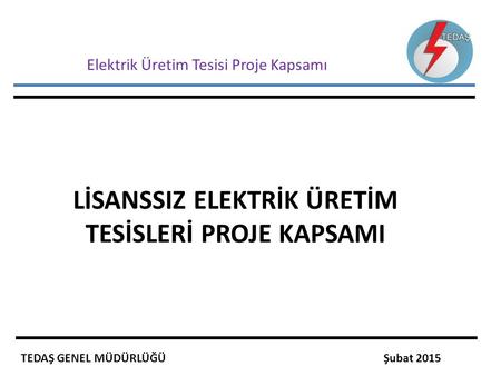 Elektrik Üretim Tesisi Proje Kapsamı