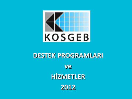 DESTEK PROGRAMLARI ve HİZMETLER 2012
