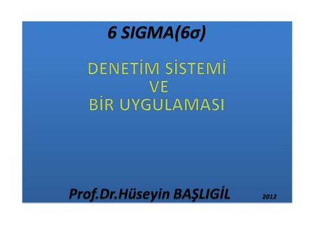 Prof.Dr.Hüseyin BAŞLIGİL 2012