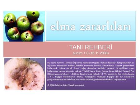 elma zararlıları TANI REHBERİ sürüm 1.0 ( )