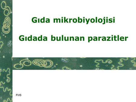 Gıda mikrobiyolojisi Gıdada bulunan parazitler