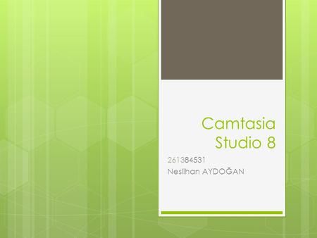 Camtasia Studio 8 261384531 Neslihan AYDOĞAN.