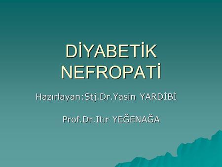 Hazırlayan:Stj.Dr.Yasin YARDİBİ Prof.Dr.Itır YEĞENAĞA