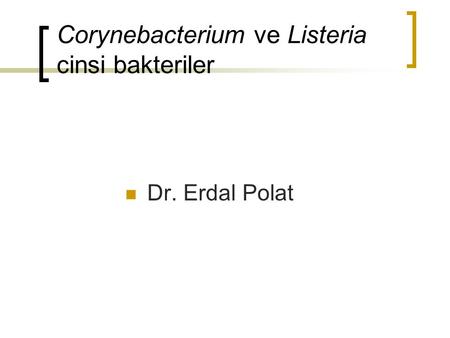 Corynebacterium ve Listeria cinsi bakteriler