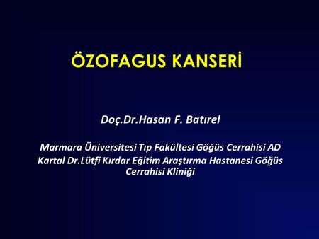 Marmara Üniversitesi Tıp Fakültesi Göğüs Cerrahisi AD