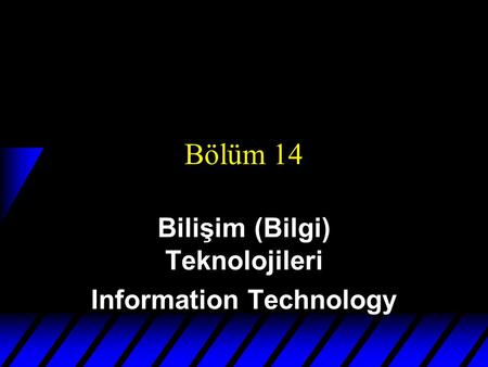 Bölüm 14 Bilişim (Bilgi) Teknolojileri Information Technology.