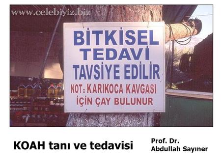 Prof. Dr. Abdullah Sayıner KOAH tanı ve tedavisi.
