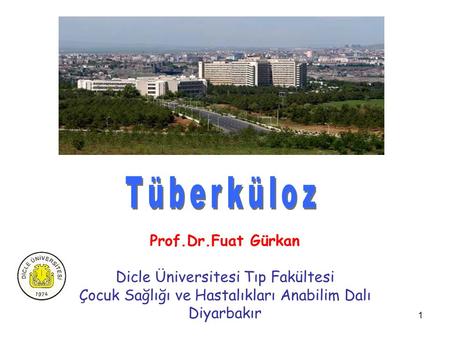 Tüberküloz Prof.Dr.Fuat Gürkan Dicle Üniversitesi Tıp Fakültesi