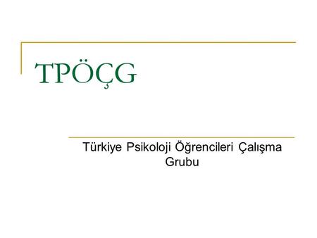 Türkiye Psikoloji Öğrencileri Çalışma Grubu