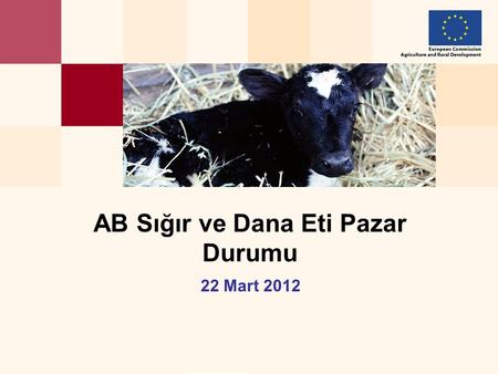 22 Mart 2012 AB Sığır ve Dana Eti Pazar Durumu. 2 AB Büyükbaş Hayvan: Toplam (Aralık 2011) AB Üretimi.