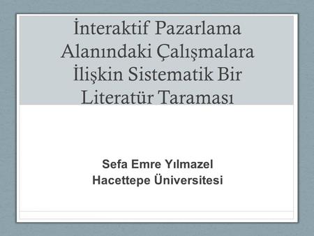 Sefa Emre Yılmazel Hacettepe Üniversitesi