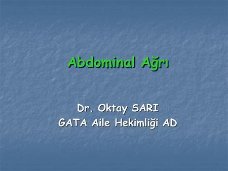 Dr. Oktay SARI GATA Aile Hekimliği AD