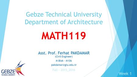 Gebze Technical University Department of Architecture
