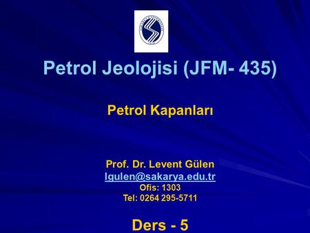 Petrol Jeolojisi (JFM- 435)