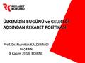 ÜLKEMİZİN BUGÜNÜ ve GELECEĞİ AÇISINDAN REKABET POLİTİKASI Prof. Dr. Nurettin KALDIRIMCI BAŞKAN 8 Kasım 2013, EDİRNE.