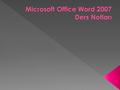 Microsoft Office Word 2007 Ders Notları