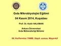 Gıda Mikrobiyolojisi Eğitimi 04 Kasım 2014, Kuşadası Prof. Dr. Kadir HALKMAN Ankara Üniversitesi Gıda Mühendisliği Bölümü 06; Koliformlar; TAMB; Staph.