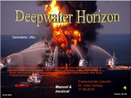 Deepwater Horizon Manuel & musical Derindeniz Ufku