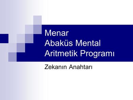 Menar Abaküs Mental Aritmetik Programı