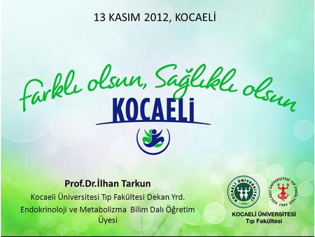 13 KASIM 2012, KOCAELİ Prof.Dr.İlhan Tarkun