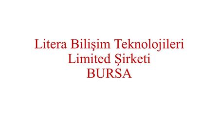 Litera Bilişim Teknolojileri Limited Şirketi BURSA