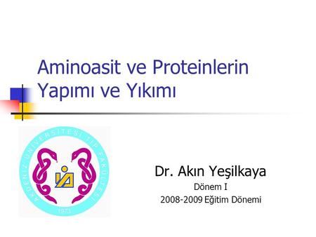 Aminoasit ve Proteinlerin Yapımı ve Yıkımı