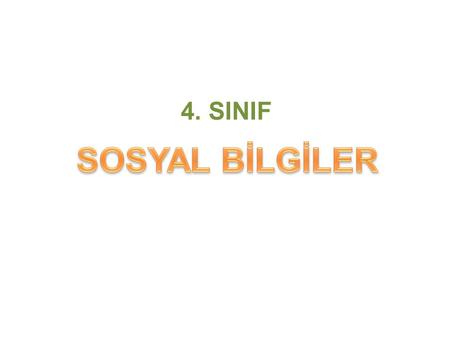 4. SINIF SOSYAL BİLGİLER.