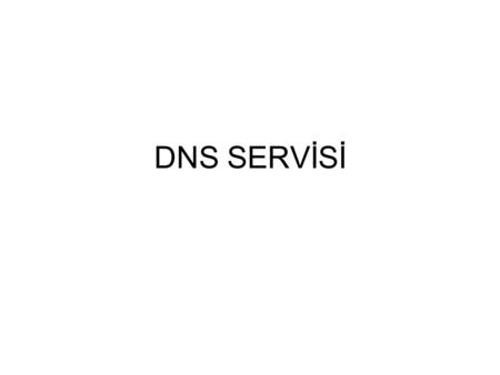 DNS SERVİSİ.