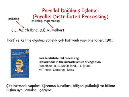Parallel Dağılmış İşlemci (Parallel Distributed Processing)