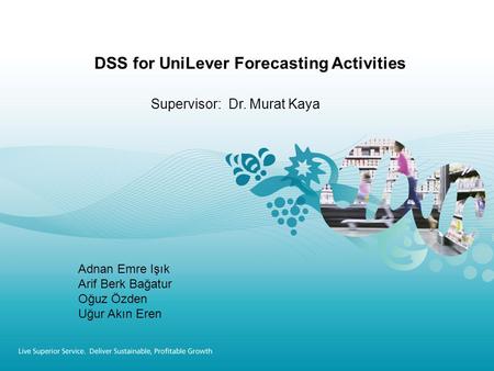 DSS for UniLever Forecasting Activities