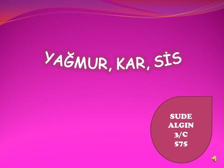 YAĞMUR, KAR, SİS SUDE ALGIN 3/C 575.