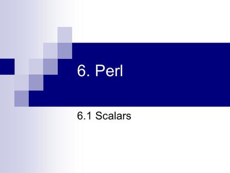 6. Perl 6.1 Scalars.