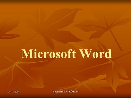 Microsoft Word 04.11.2008 Seyfullah BAŞKÖYLÜ.