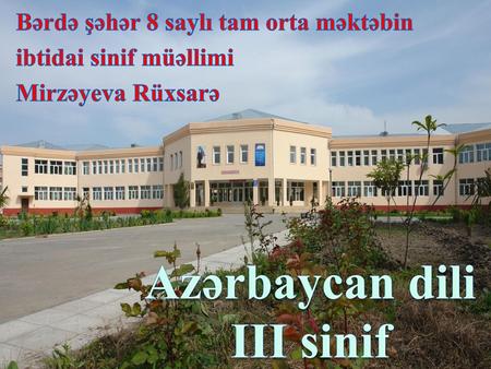 Azərbaycan dili III sinif