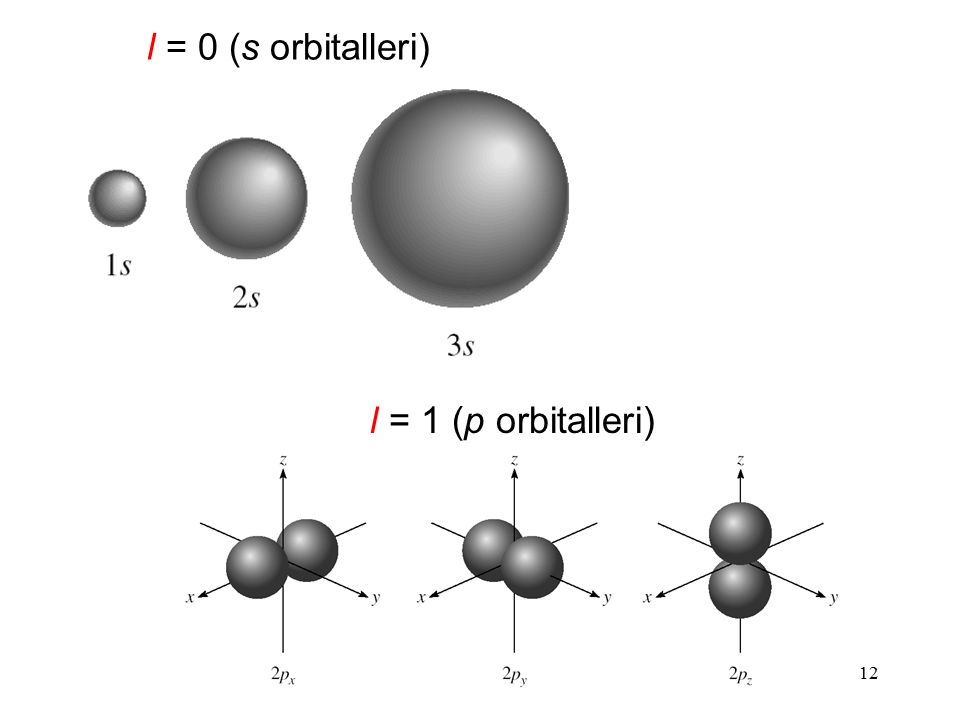 l = 0 (s orbitalleri) l = 1 (p orbitalleri)
