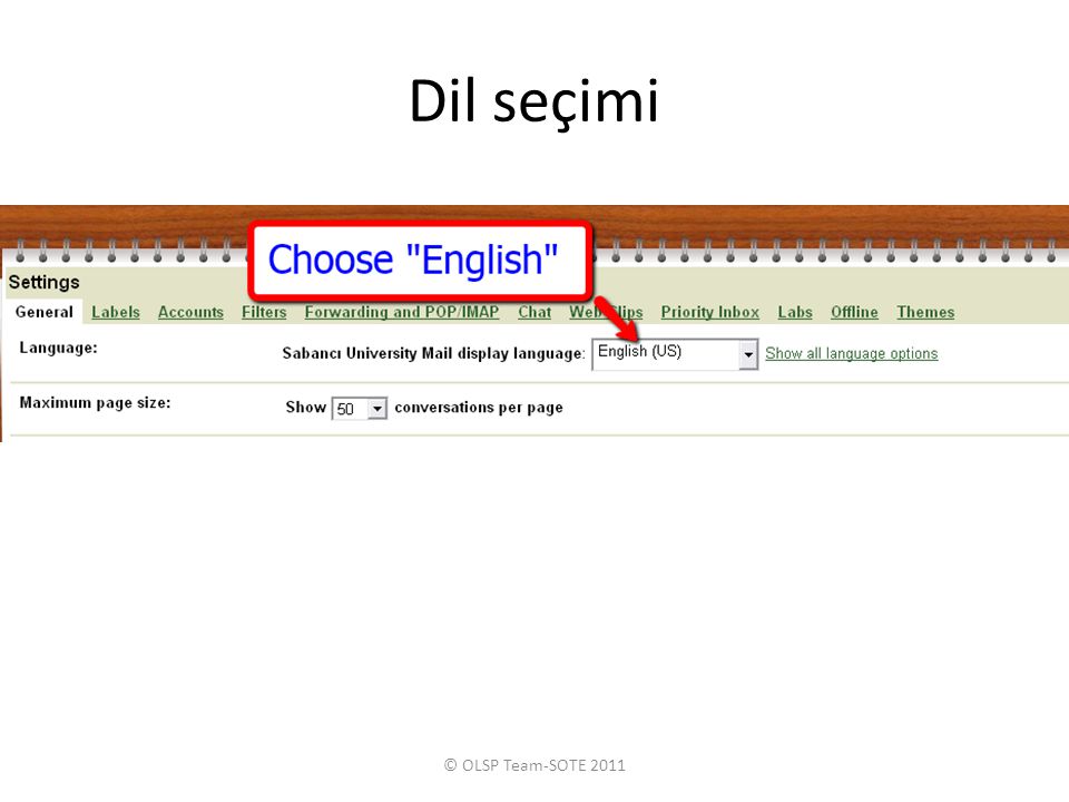 Dil seçimi © OLSP Team-SOTE 2011