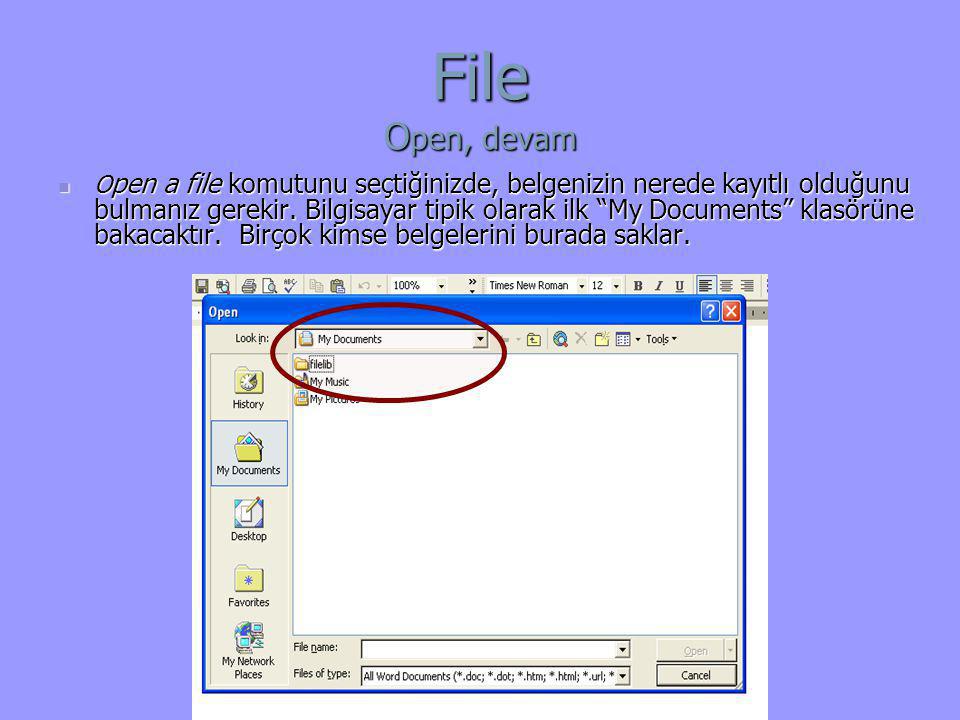 File Open, devam