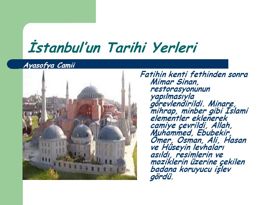İstanbul’un Tarihi Yerleri
