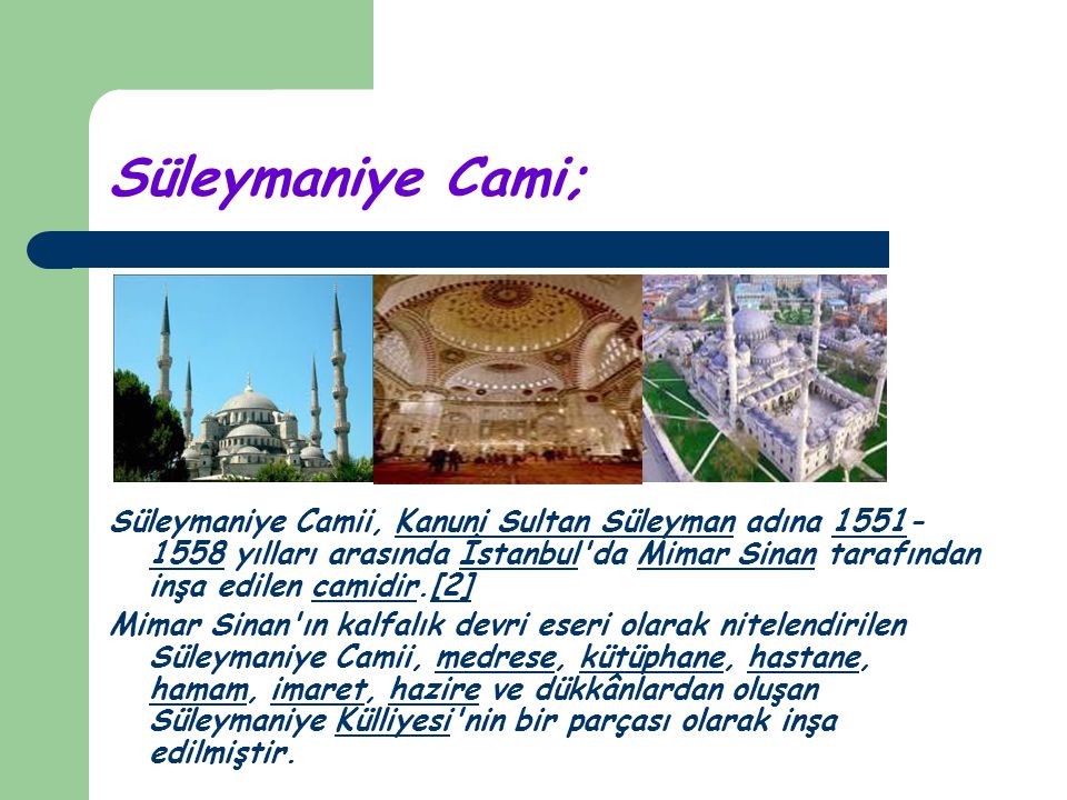 Süleymaniye Cami;