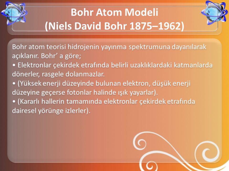 Bohr Atom Modeli (Niels David Bohr 1875–1962)