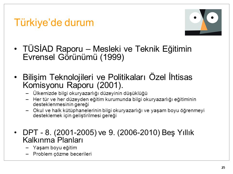 Türkiye’de durum TÜSİAD Raporu – Mesleki ve Teknik Eğitimin Evrensel Görünümü (1999)