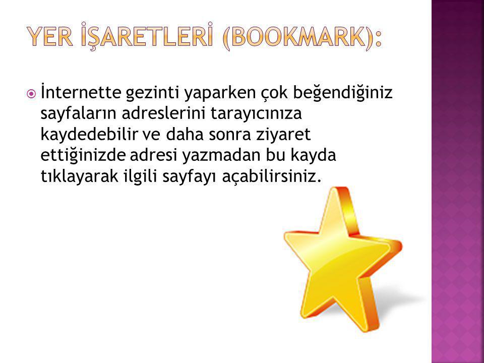 Yer İşaretlerİ (Bookmark):