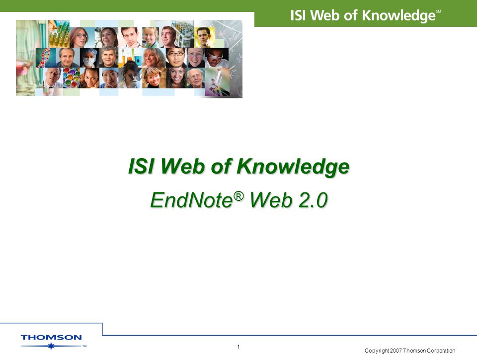 ISI Web of Knowledge EndNote® Web 2.0