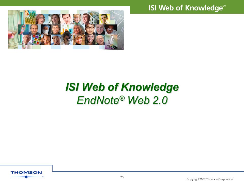 ISI Web of Knowledge EndNote® Web 2.0