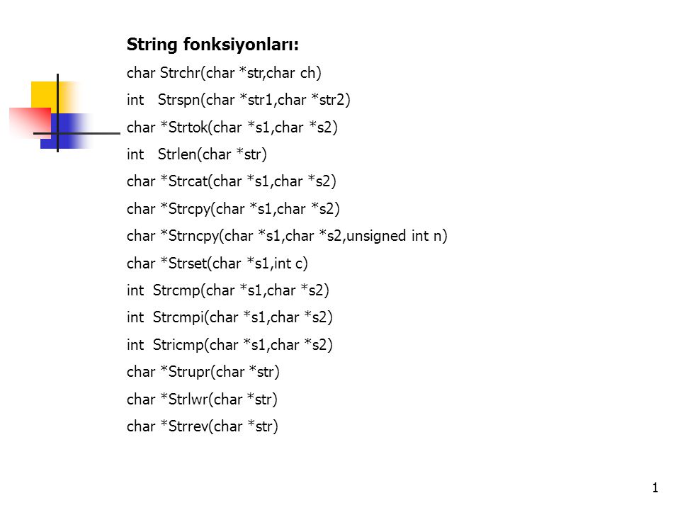 String fonksiyonları: